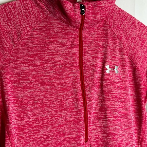 Under Armour heatgear 1/2 zip pink and white xsmall - Picture 4 of 8